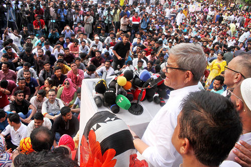 শ্যামলী ক্লাব মাঠ আদাবর লিংক রোডে সমাবেশ করেছে বিএনপি 